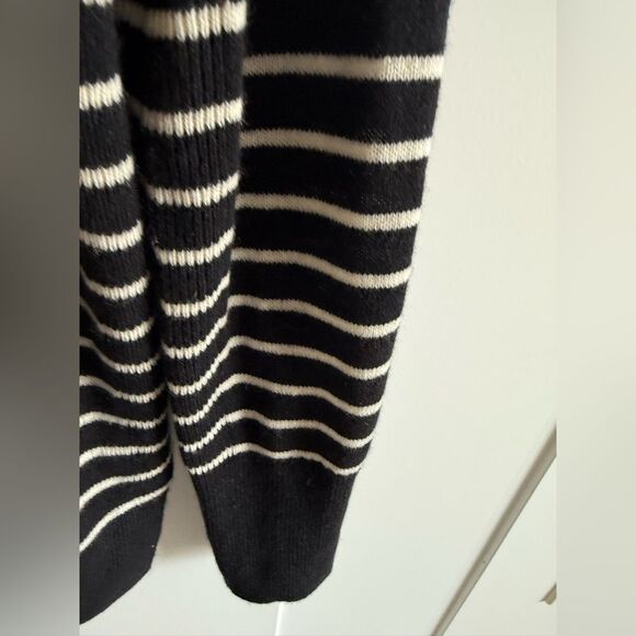 Halogen Cashmere Black & White Stripe Sweater - Picture 6 of 10
